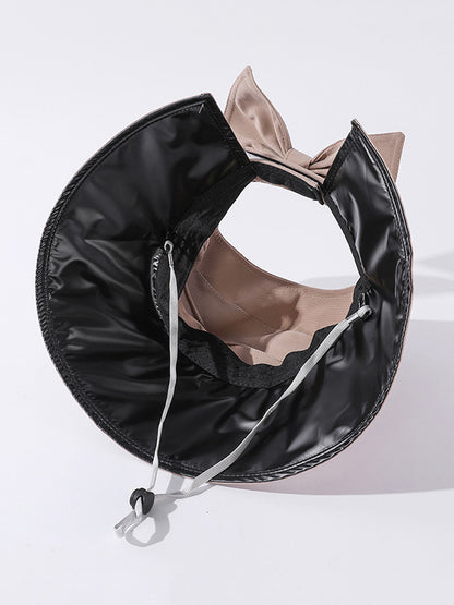 Casual Solid Color Bow-Embellished Sun Protection Hats