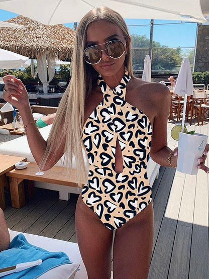 Plunging Padded One Piece Swimsuit