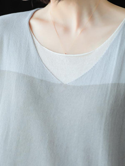 Casual Meryl Striped Split-side T-shirt