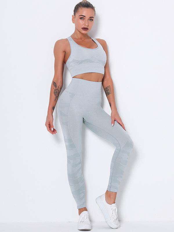 Camouflage Wrap High-Waisted High Elasticity  Yoga Suits