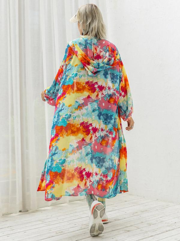 Loose Tie-dyed sun-proof Cover-up