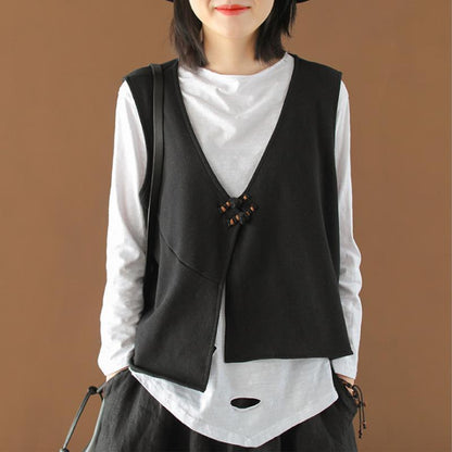 Cotton Long Sleeve T-Shirt and Loose Vest M-3XL