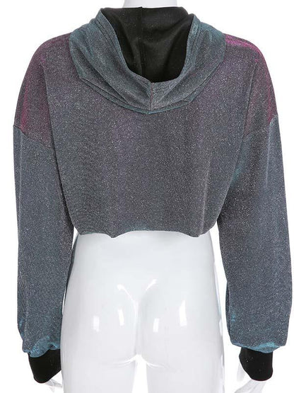 Sequinned Hooded Loose Hoodies