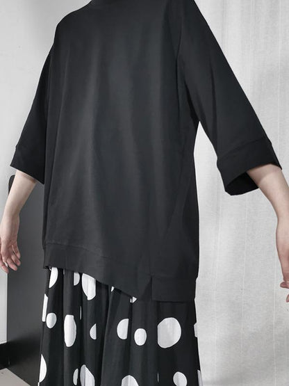 High-low Simple Solid T-Shirt