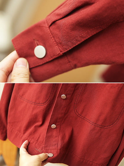 Urban Solid Color Lapel Single Breasted Jacket