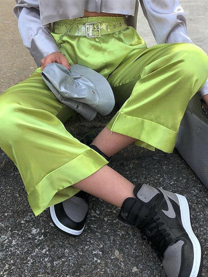 Empire Column Solid Pants