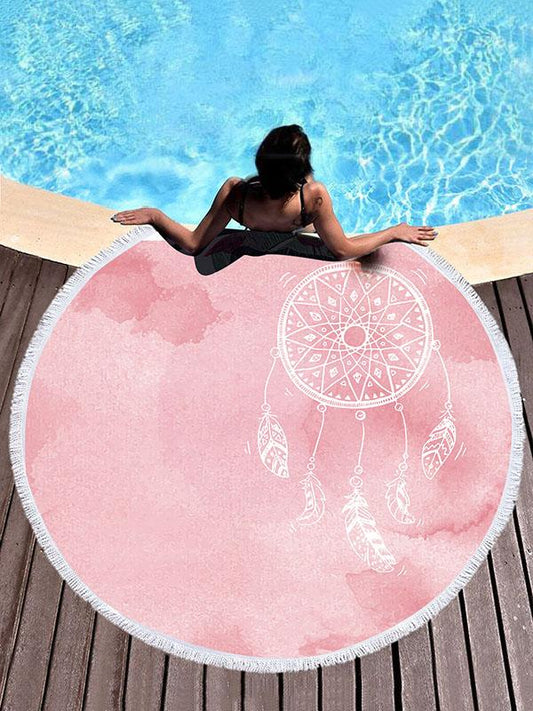Pink Dreamcatcher Printed Beach Mats