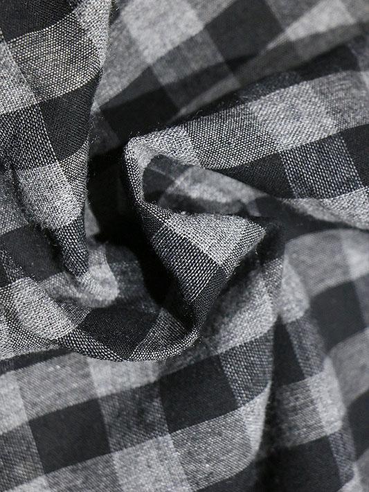 Cropped Plaid Fashion Ramie Cotton Shirt Top