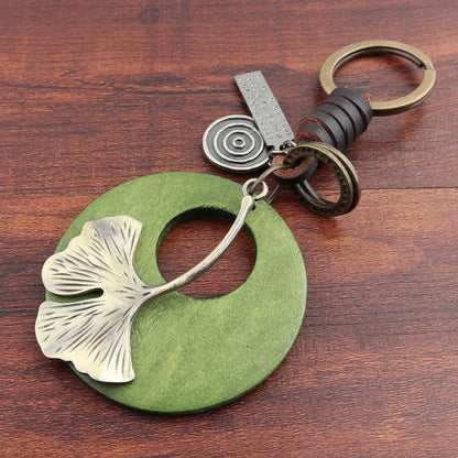 Buykud Ginkgo Leaf Simple Personality Retro Car Key Rain