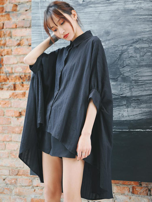 Loose Cropped BF Long Shirt