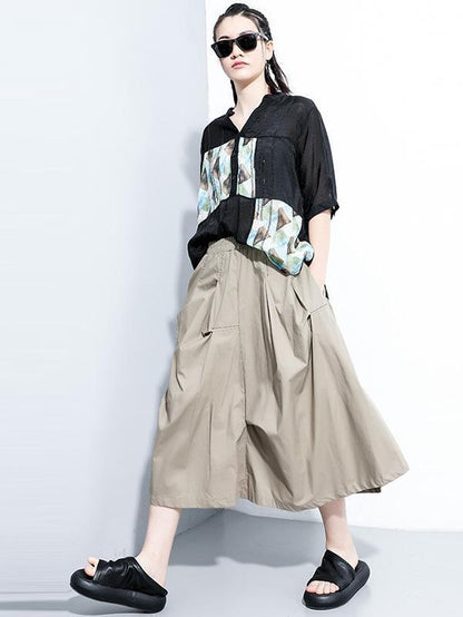 Original Solid Column A-Line Skirt