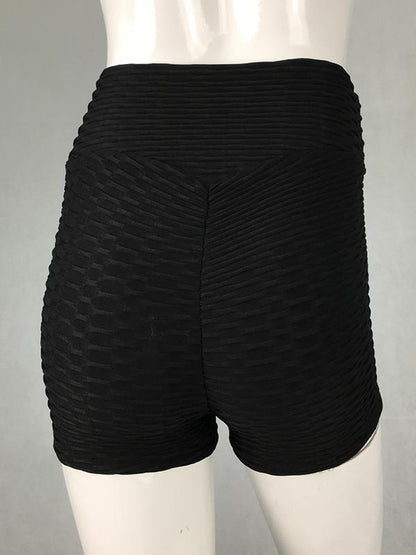 Solid High Waist Fitness Sports Shorts