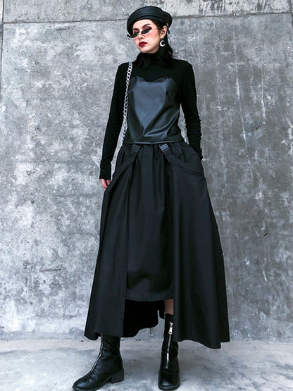Original Cool Solid Color Loose A-Line Skirt