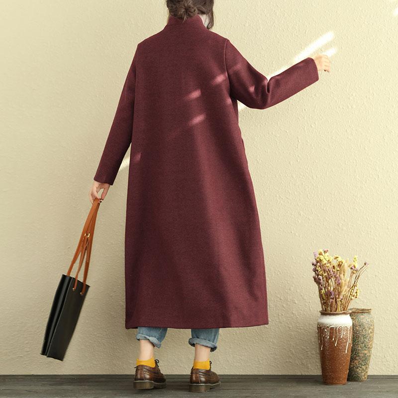 Winter Single Breasted Stand Collar Women Long Coat