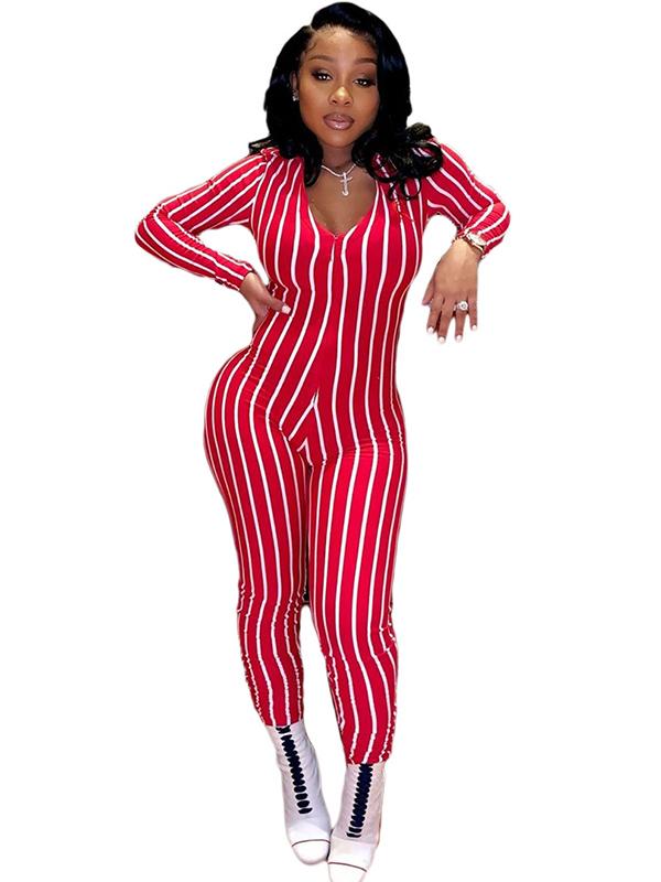 Fashion Casual Striped Printed Yoga Jumpsuits