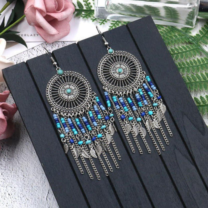 Big round hollow flowers alloy earrings