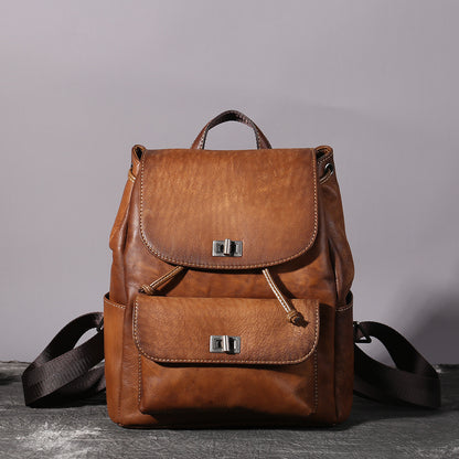 WOMEN GENUINE LEATHER VINTAGE TOTEM DESIGNER HANDBAG SHOULDER BAG