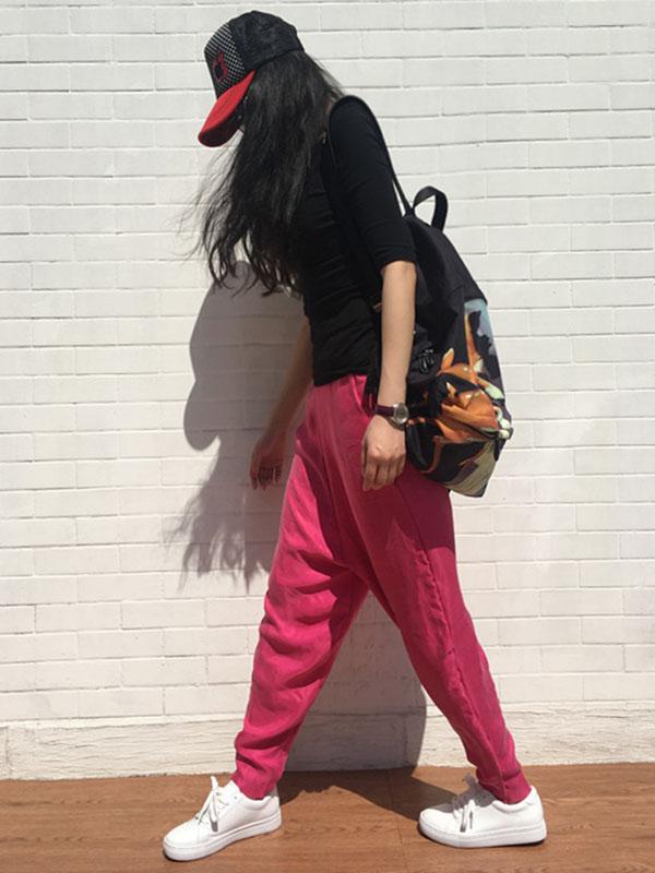 Loose Solid Color Casual Pants