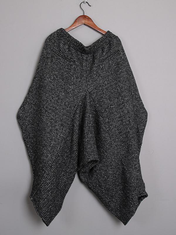 Vintage Knitted Thickening Asymmetric Lantern Wide Leg Pants