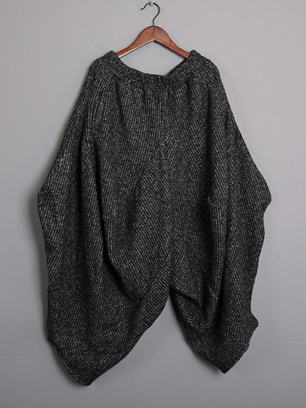 Vintage Knitted Thickening Asymmetric Lantern Wide Leg Pants