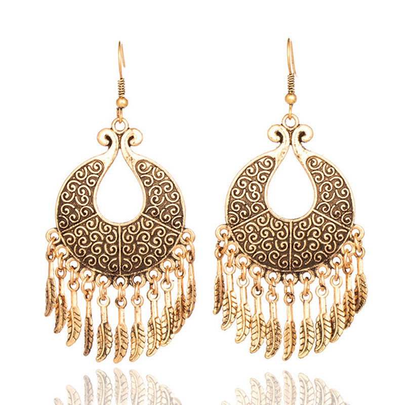 Earrings creative leaves Tassel Earring