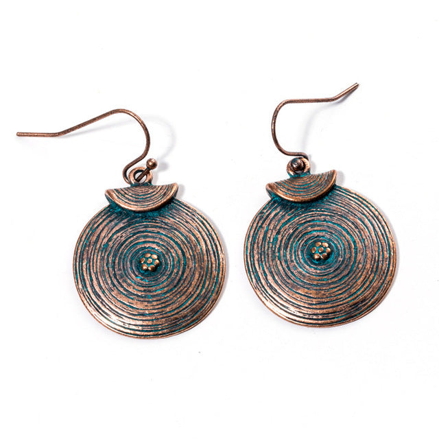 Alloy ear round retro earrings