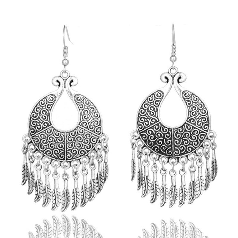 Earrings creative leaves Tassel Earring