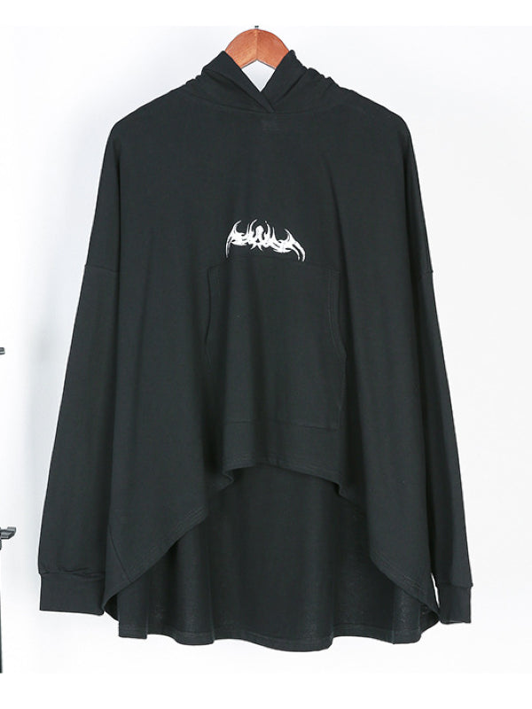 Casual Black Cropped Hoodies