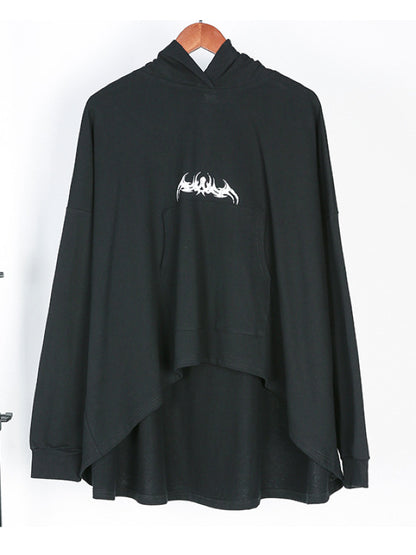 Casual Black Cropped Hoodies