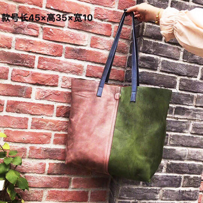 Real leather bag portable messenger bag cowhide retro women's bag