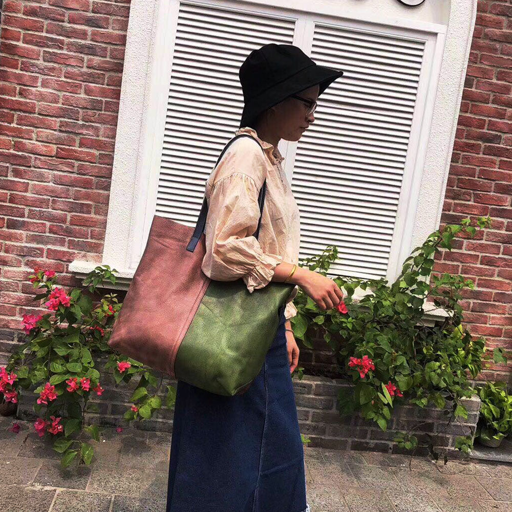 Real leather bag portable messenger bag cowhide retro women's bag