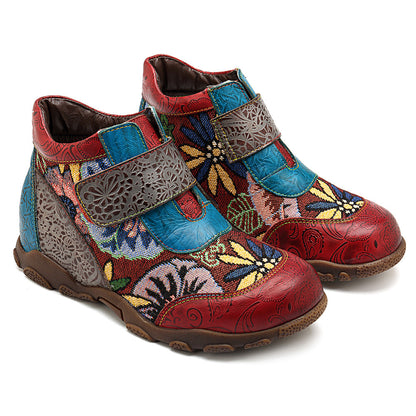Outdoor Leisure Ladies'Leather Stitching Super Comfortable Flat Bottom Women's Boots