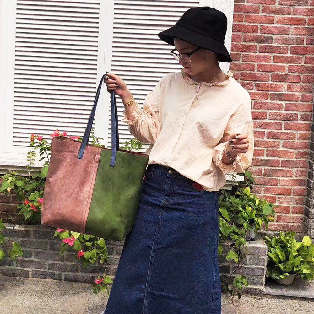 Real leather bag portable messenger bag cowhide retro women's bag