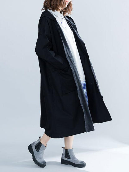 Loose Oversize Solid Winter Trench Coat