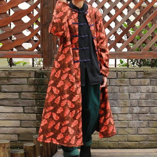 Chinese Style Women Long Thick Winter Coat