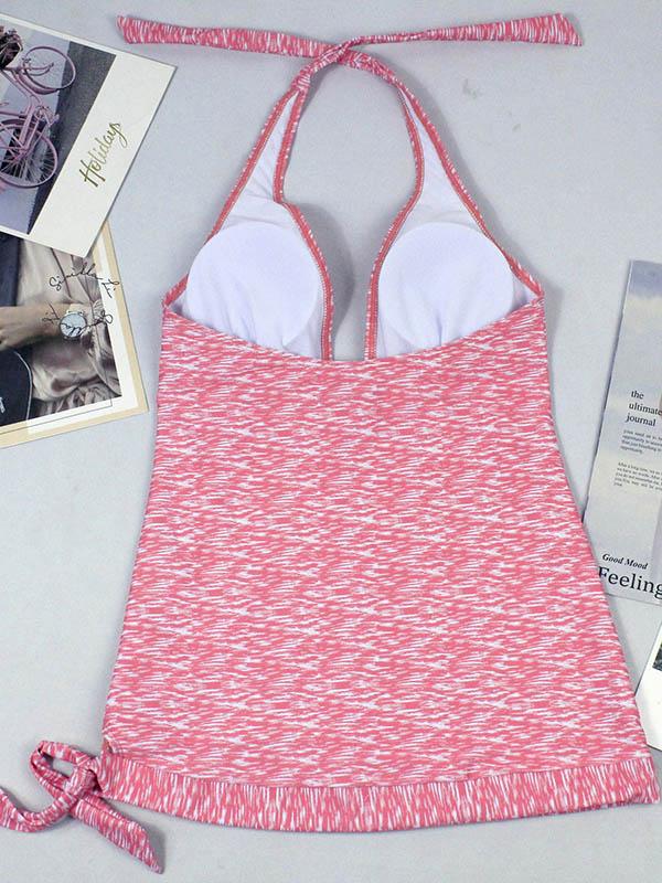 Halter-neck Printed Tankinis Swimwear