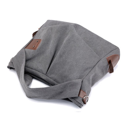 Canvas bag women's bag 2019 new fashion pleated women's bag large capacity portable women's bag leisure single shoulder diagonal bag