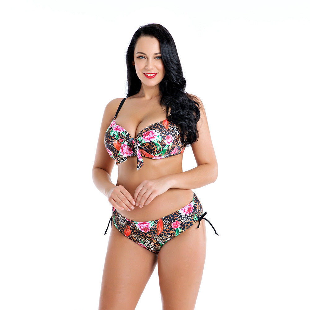 Steel fashion print sexy split bikini size BIKINIS SWIMWEAR