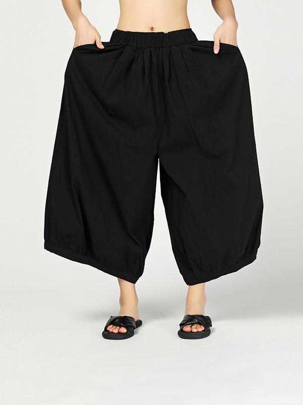 Vintage Ramie Cotton Wide Leg Pants