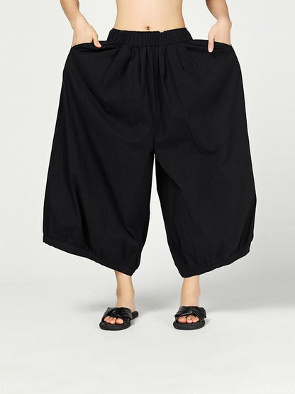 Vintage Ramie Cotton Wide Leg Pants