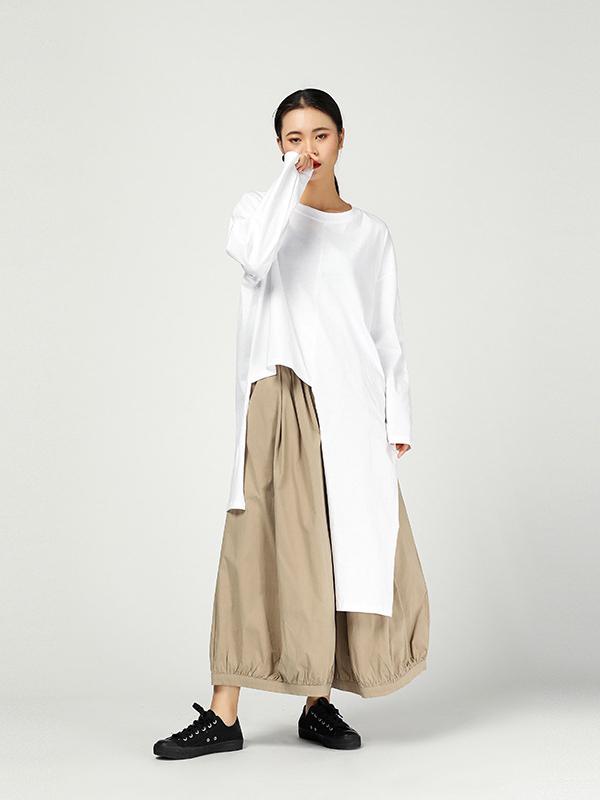 Vintage Ramie Cotton Wide Leg Pants