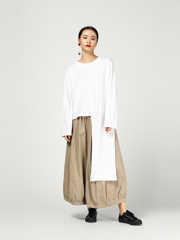 Vintage Ramie Cotton Wide Leg Pants