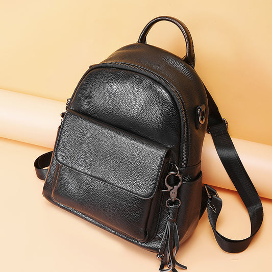 Cowhide leisure backpack
