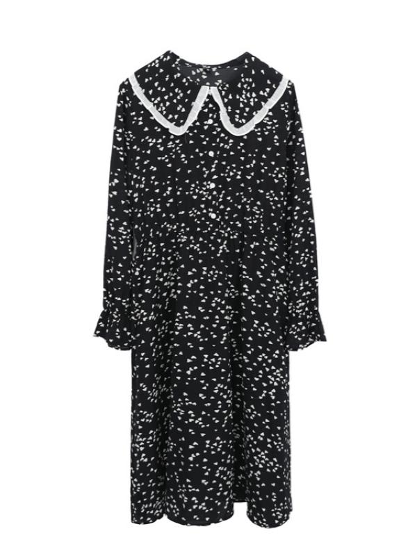 LOOSE CHUBBY GIRL FLORAL LONG SHIRT DRESS