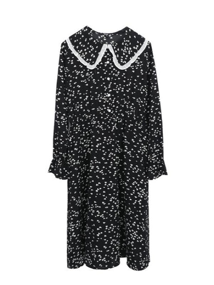 LOOSE CHUBBY GIRL FLORAL LONG SHIRT DRESS