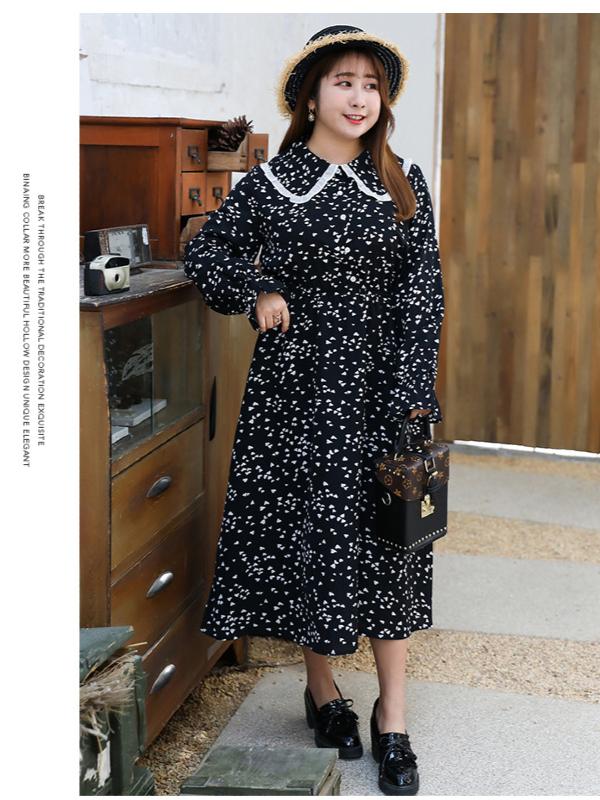 LOOSE CHUBBY GIRL FLORAL LONG SHIRT DRESS