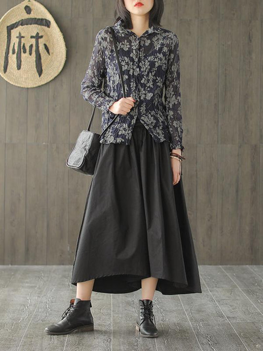 LOOSE CROPPED WIDE-LEG PANTS