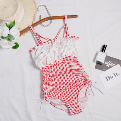 Lace triangle swimsuit