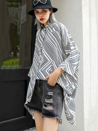Backless Loose Asymmetric Blouse
