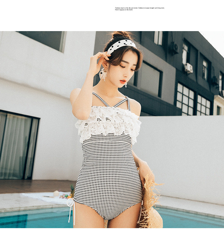 Lace triangle swimsuit